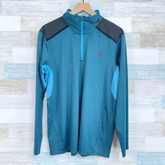 The North Face Kilowatt 1/4 Zip Pullover Blue FlashDry-XD Lightweight Mens Large - Picture 1 of 8